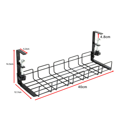 Rainfame no-drill under-desk cable tray